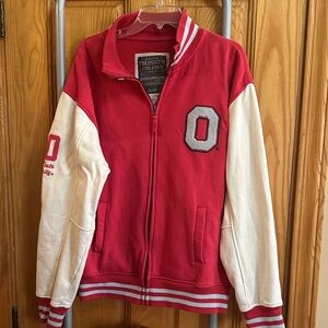 Colosseum Red and White Varsity Jacket OSU